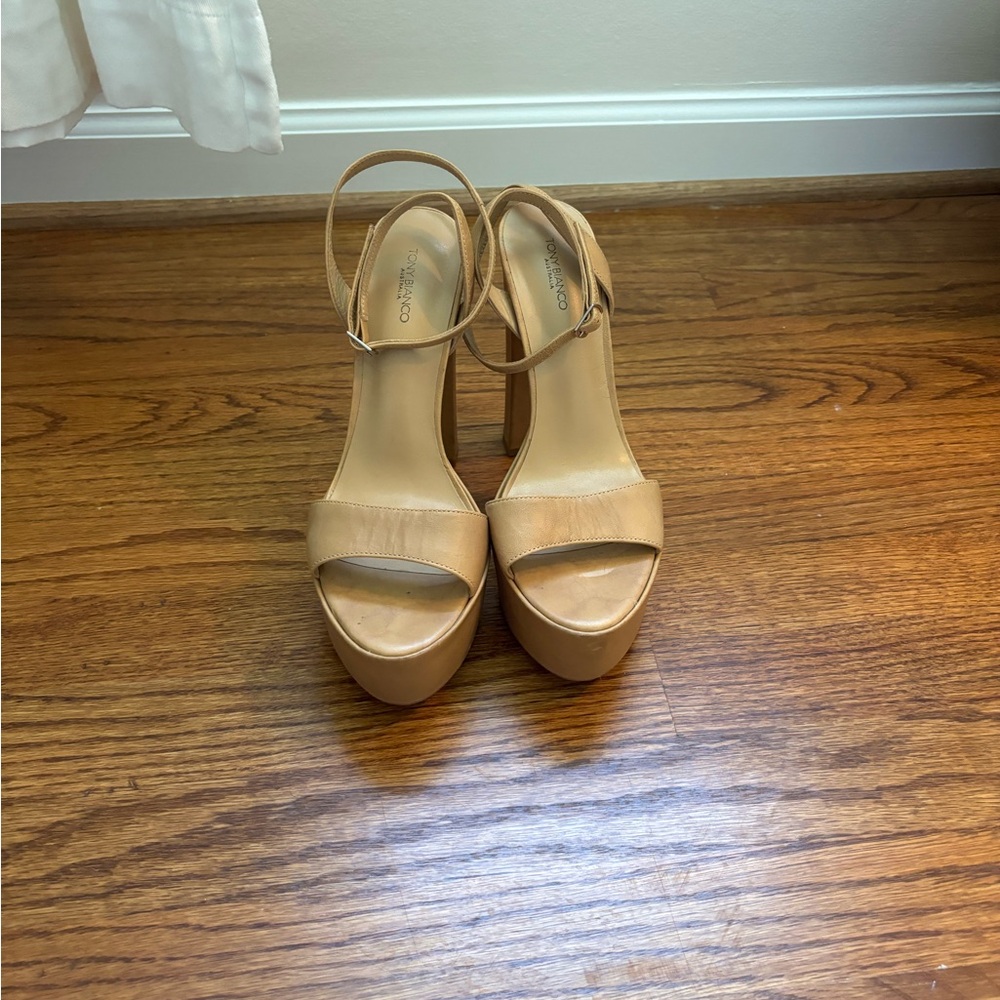 Tony Bianco Tan Platform Heels